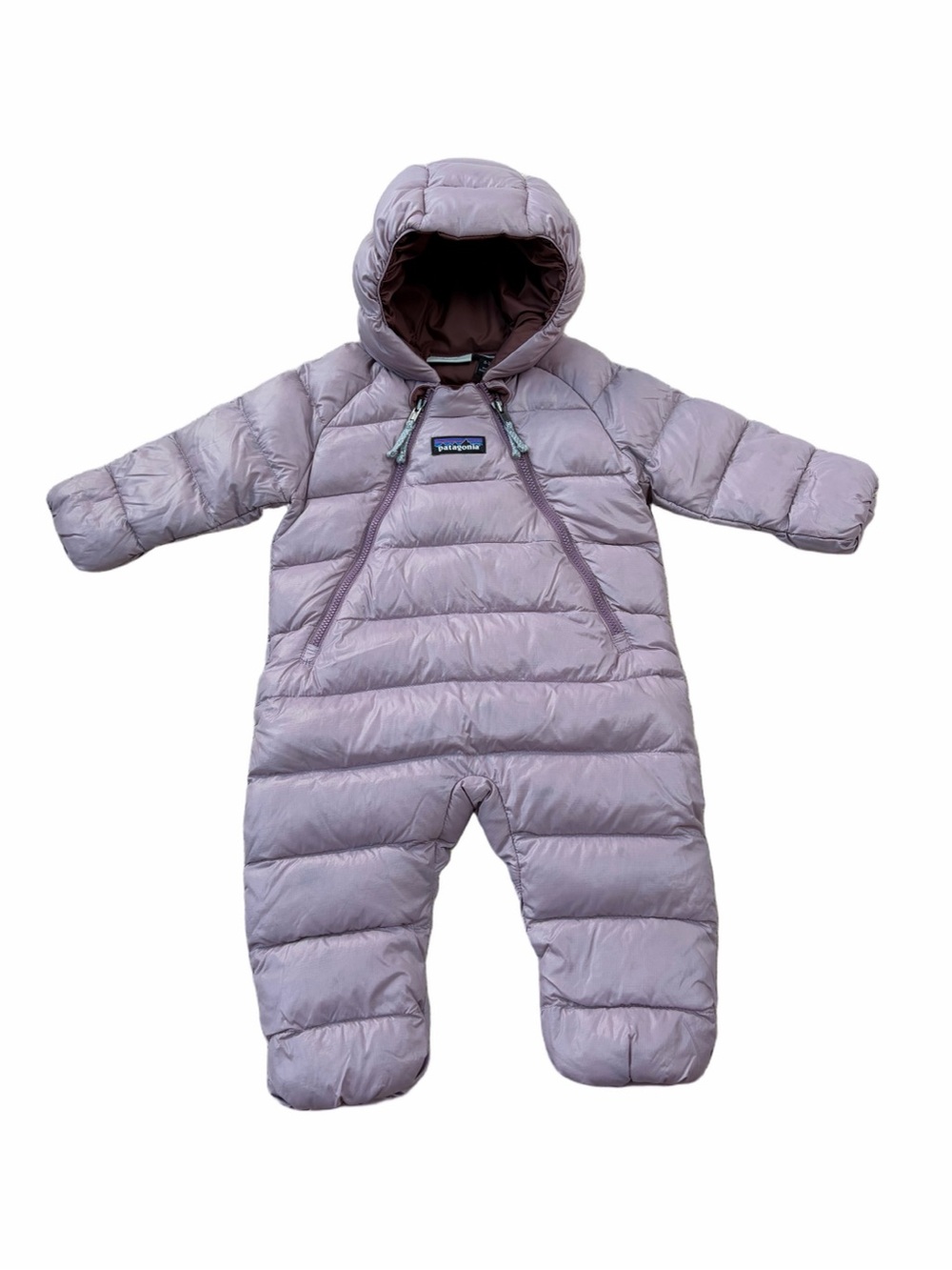 Patagonia Size 0-3 Months Hi-Loft Down Sweater Bunting Snowsuit in Stormy Mauve